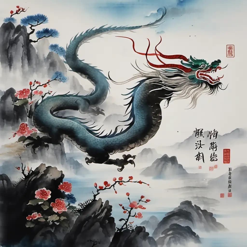 Painting of chinese dragon